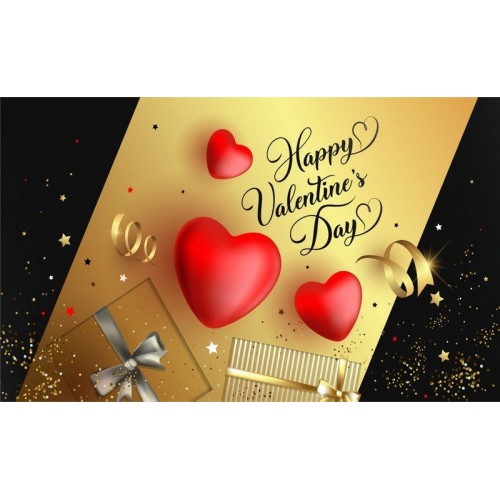 Баннер на День Святого Валентина (макет "Золото", ПОД КЛЮЧ с печатью, доставкой, монтажом и вывозом)
